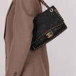 Rare Chanel 2011 Camellia Calfskin Embossed Whipstitch Shoulder Bag - FashioNica