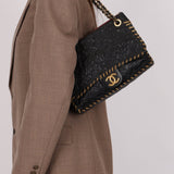 Rare Chanel 2011 Camellia Calfskin Embossed Whipstitch Shoulder Bag - FashioNica