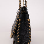 Rare Chanel 2011 Camellia Calfskin Embossed Whipstitch Shoulder Bag - FashioNica