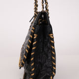 Rare Chanel 2011 Camellia Calfskin Embossed Whipstitch Shoulder Bag - FashioNica