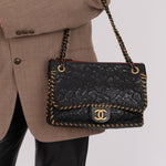 Rare Chanel 2011 Camellia Calfskin Embossed Whipstitch Shoulder Bag - FashioNica