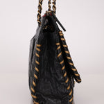 Rare Chanel 2011 Camellia Calfskin Embossed Whipstitch Shoulder Bag - FashioNica