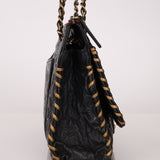 Rare Chanel 2011 Camellia Calfskin Embossed Whipstitch Shoulder Bag - FashioNica