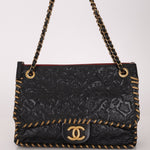 Rare Chanel 2011 Camellia Calfskin Embossed Whipstitch Shoulder Bag - FashioNica