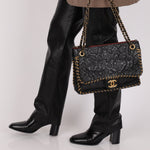 Rare Chanel 2011 Camellia Calfskin Embossed Whipstitch Shoulder Bag - FashioNica