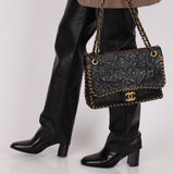 Rare Chanel 2011 Camellia Calfskin Embossed Whipstitch Shoulder Bag - FashioNica