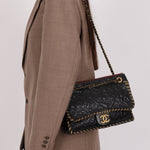 Rare Chanel 2011 Camellia Calfskin Embossed Whipstitch Shoulder Bag - FashioNica