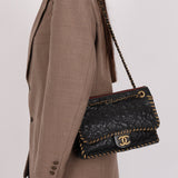 Rare Chanel 2011 Camellia Calfskin Embossed Whipstitch Shoulder Bag - FashioNica