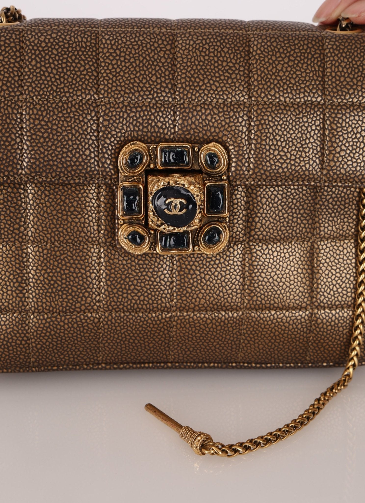 Rare Chanel 2011 Caviar Paris Byzance Mini Square Flap - FashioNica