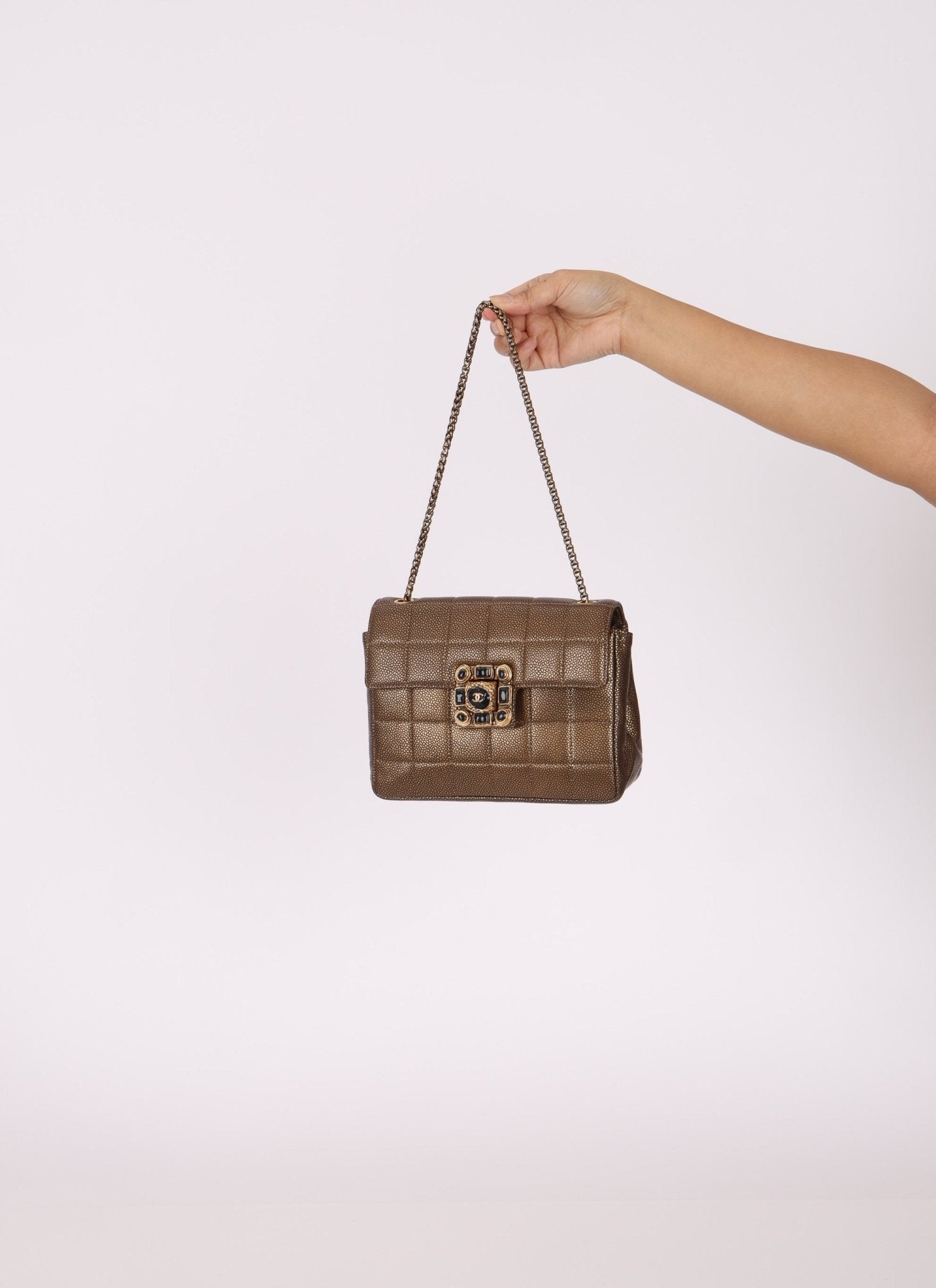 Rare Chanel 2011 Caviar Paris Byzance Mini Square Flap - FashioNica