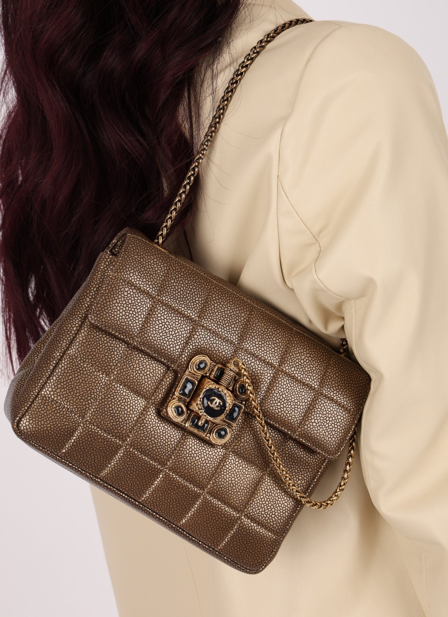 Rare Chanel 2011 Caviar Paris Byzance Mini Square Flap - FashioNica