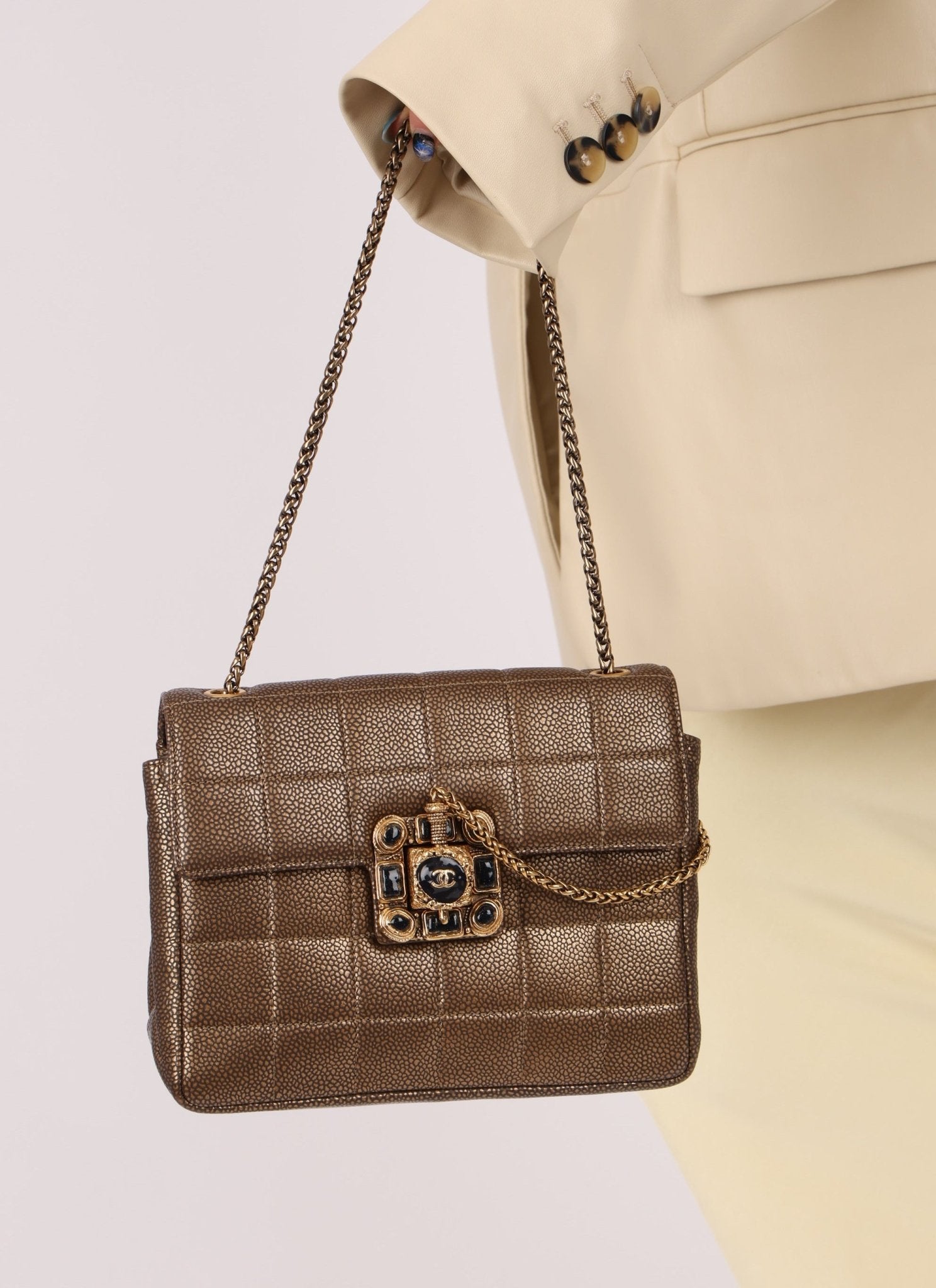 Rare Chanel 2011 Caviar Paris Byzance Mini Square Flap - FashioNica