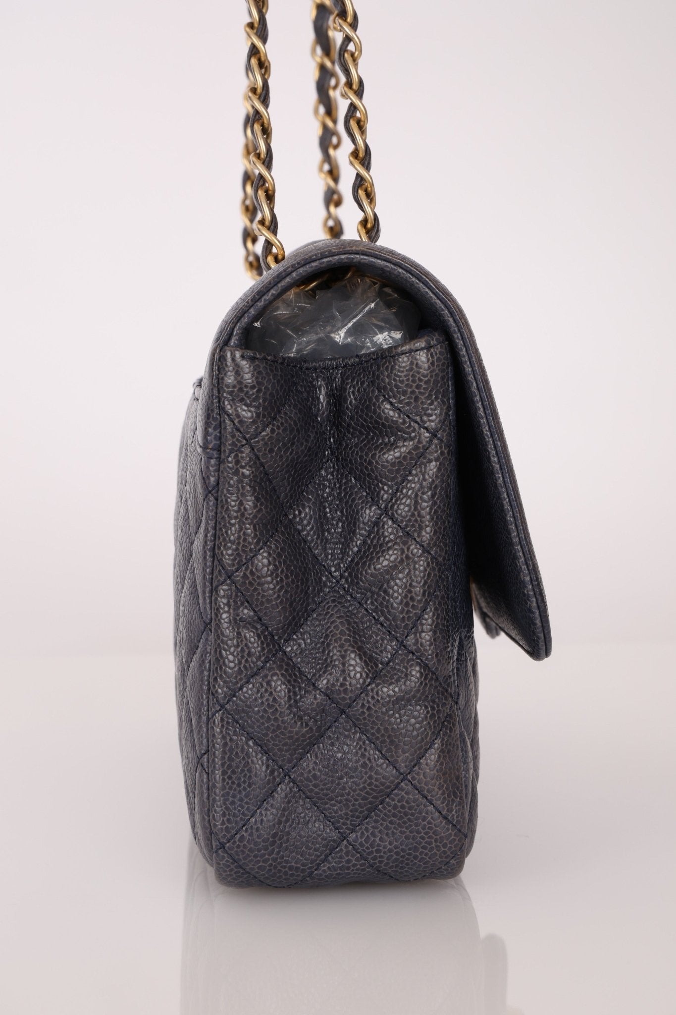 Rare Chanel 2015 Caviar Medium Navy Paris Flap Bag - FashioNica