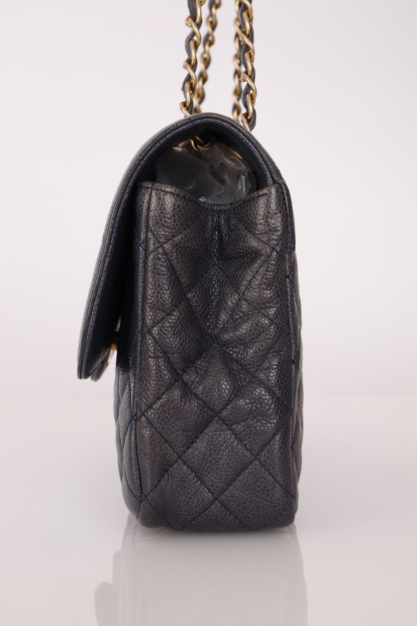 Rare Chanel 2015 Caviar Medium Navy Paris Flap Bag - FashioNica