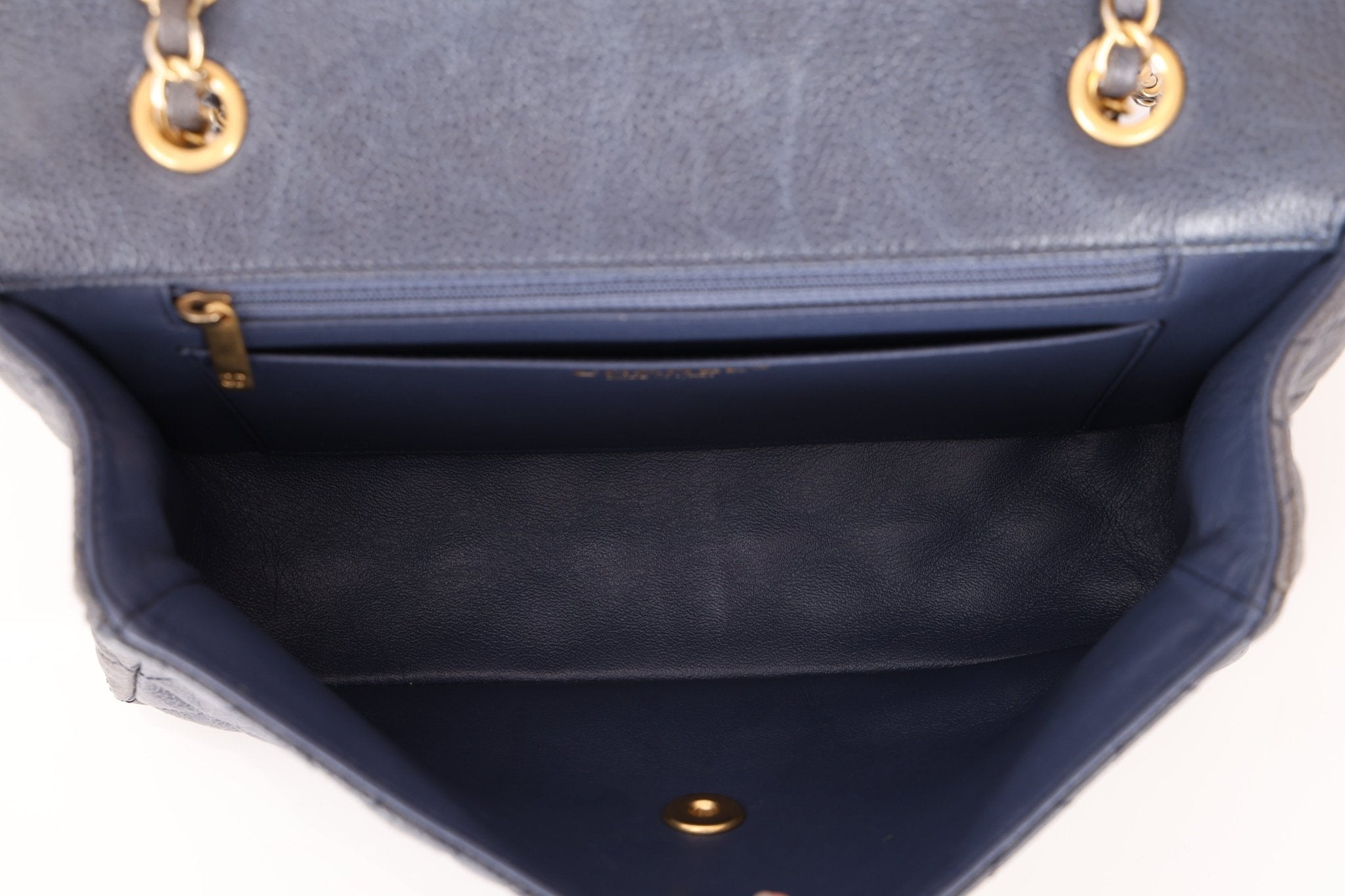 Rare Chanel 2015 Caviar Medium Navy Paris Flap Bag - FashioNica