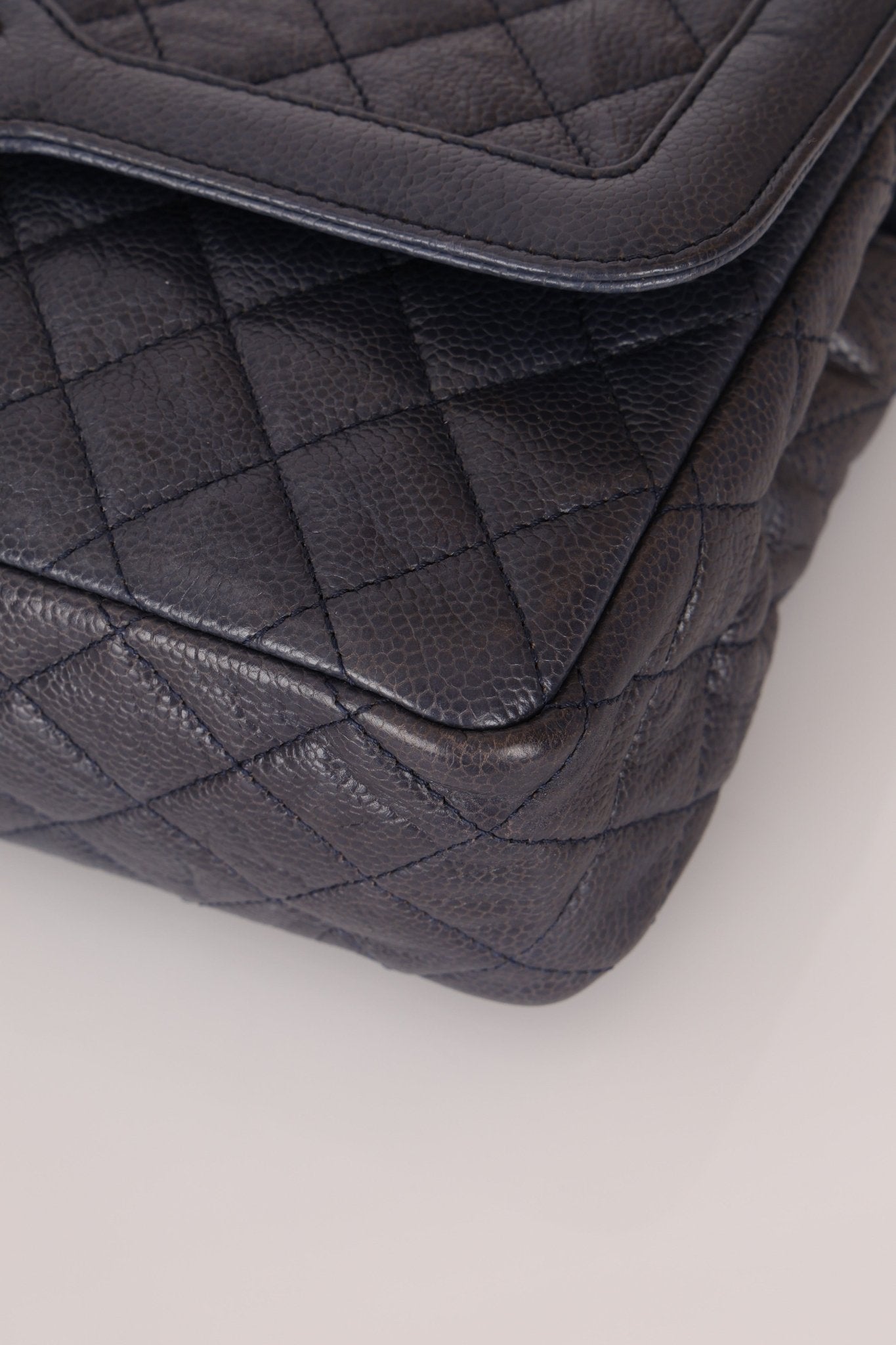 Rare Chanel 2015 Caviar Medium Navy Paris Flap Bag - FashioNica