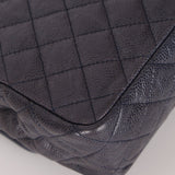 Rare Chanel 2015 Caviar Medium Navy Paris Flap Bag - FashioNica