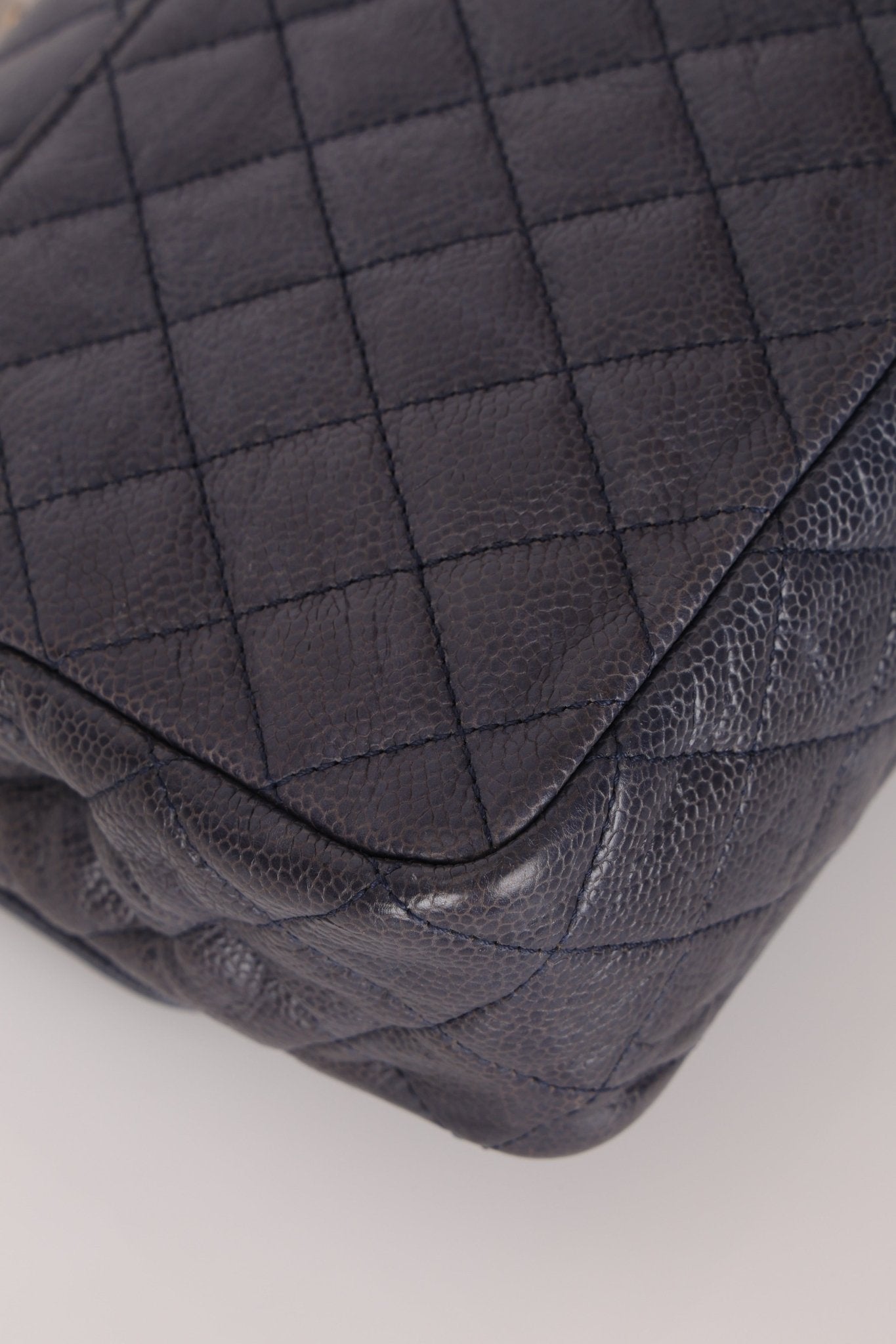 Rare Chanel 2015 Caviar Medium Navy Paris Flap Bag - FashioNica