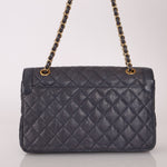 Rare Chanel 2015 Caviar Medium Navy Paris Flap Bag - FashioNica
