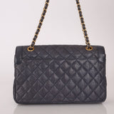 Rare Chanel 2015 Caviar Medium Navy Paris Flap Bag - FashioNica