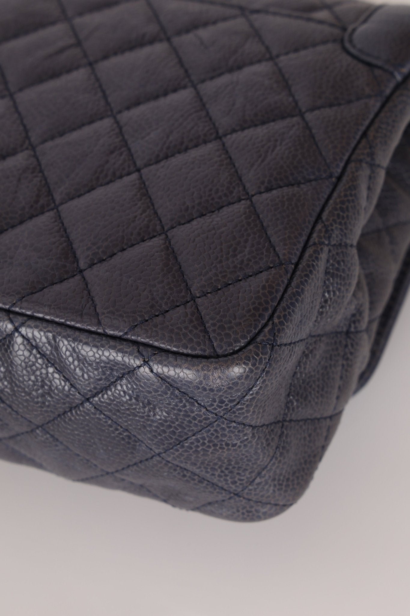 Rare Chanel 2015 Caviar Medium Navy Paris Flap Bag - FashioNica