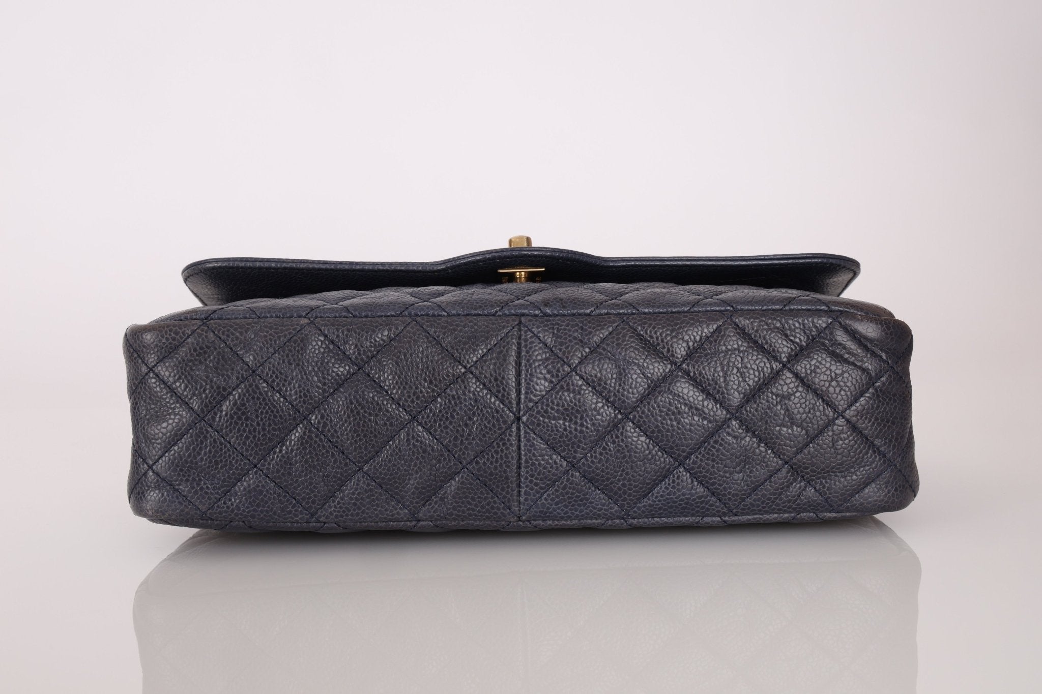 Rare Chanel 2015 Caviar Medium Navy Paris Flap Bag - FashioNica