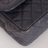 Rare Chanel 2015 Caviar Medium Navy Paris Flap Bag - FashioNica