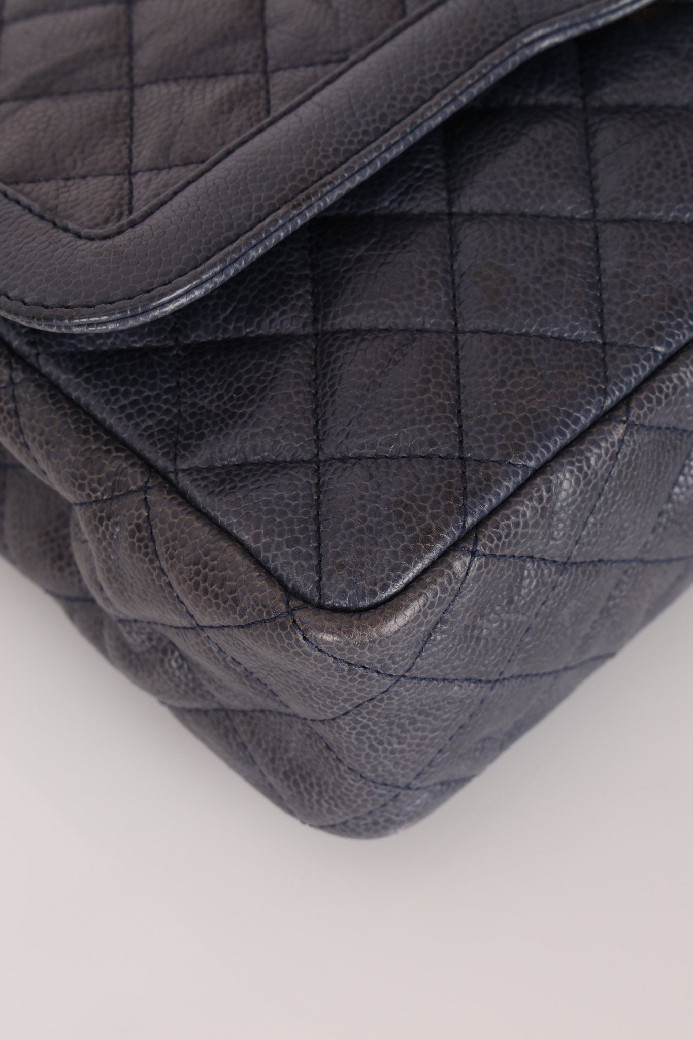 Rare Chanel 2015 Caviar Medium Navy Paris Flap Bag - FashioNica