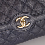Rare Chanel 2015 Caviar Medium Navy Paris Flap Bag - FashioNica