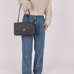 Rare Chanel 2015 Caviar Medium Navy Paris Flap Bag - FashioNica