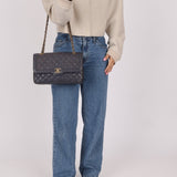 Rare Chanel 2015 Caviar Medium Navy Paris Flap Bag - FashioNica