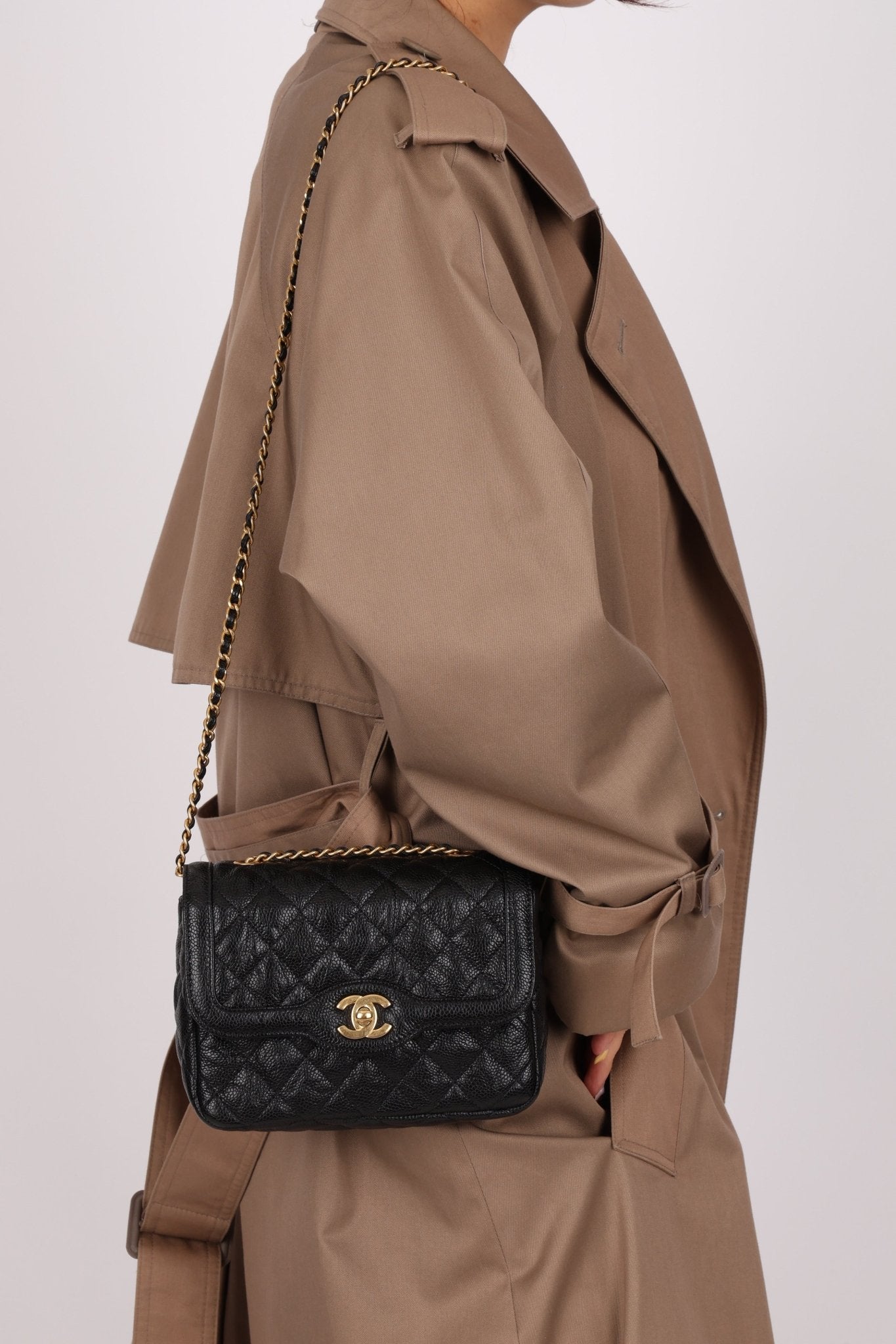 Rare Chanel 2015 Two Tone Crumple Caviar Mini Flap Bag - FashioNica