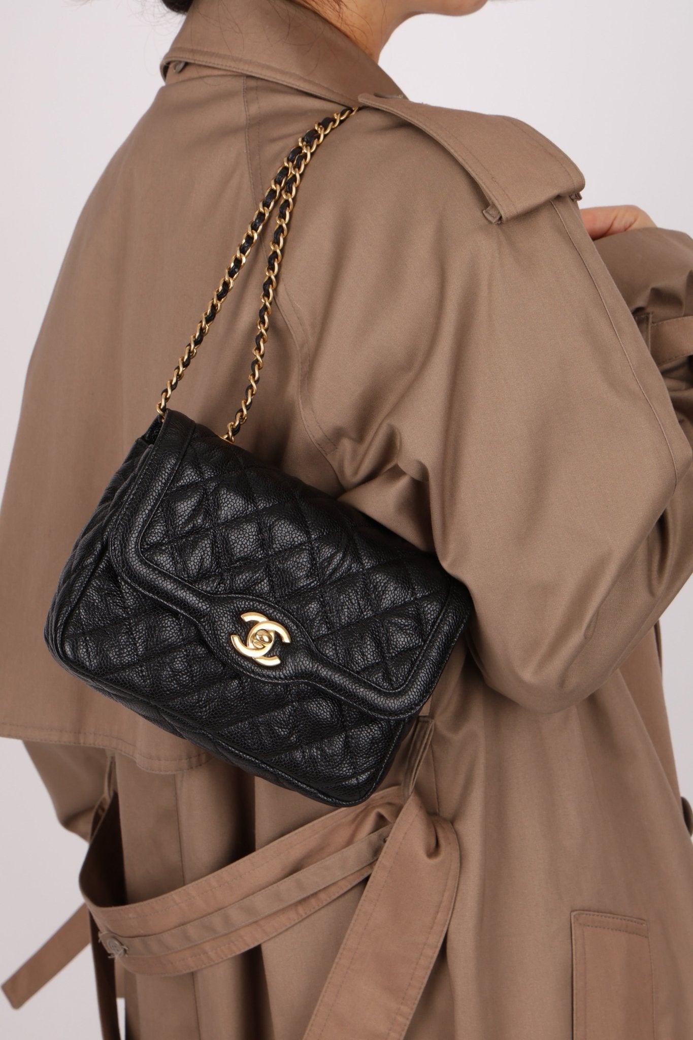 Rare Chanel 2015 Two Tone Crumple Caviar Mini Flap Bag - FashioNica