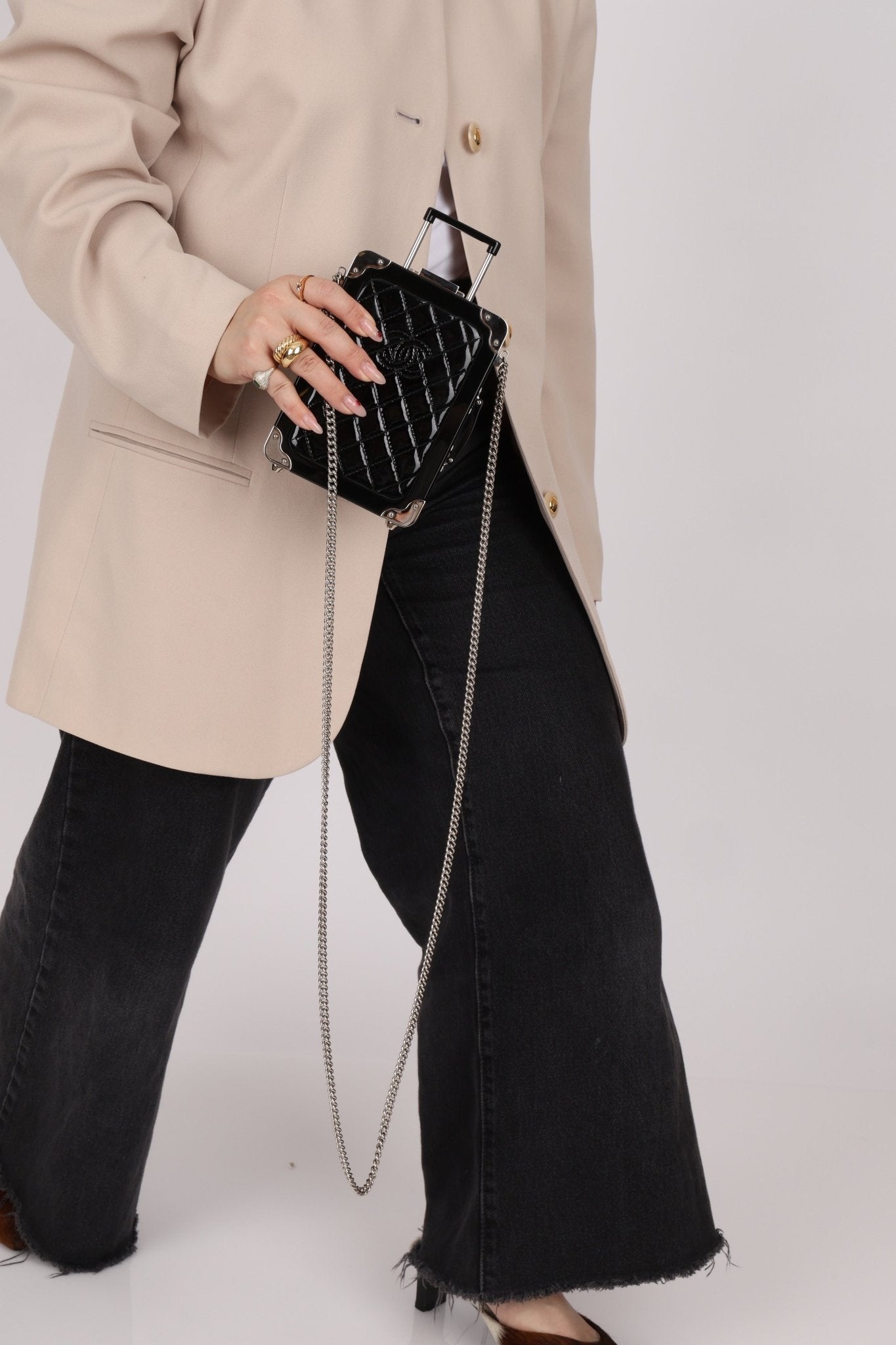 Rare Chanel 2016 Evening in the Air Trolley Plexiglass & Patent Minaudiere - FashioNica