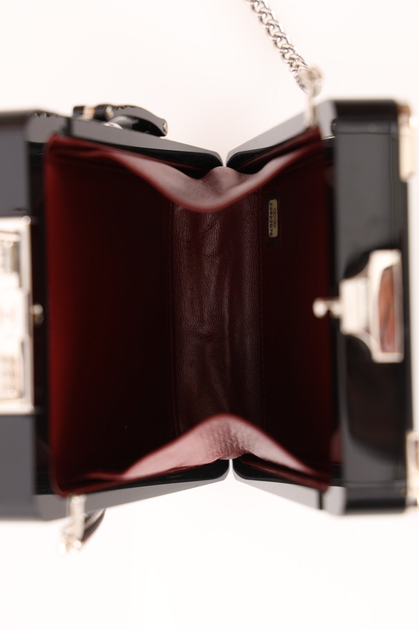 Rare Chanel 2016 Evening in the Air Trolley Plexiglass & Patent Minaudiere - FashioNica