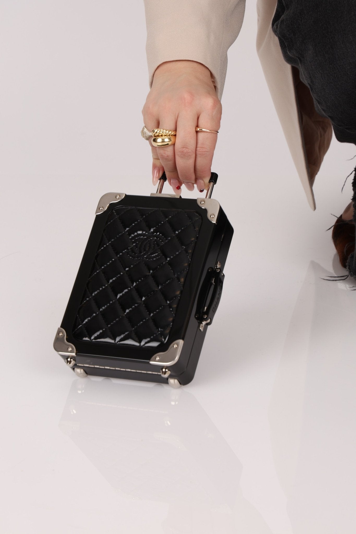 Rare Chanel 2016 Evening in the Air Trolley Plexiglass & Patent Minaudiere - FashioNica