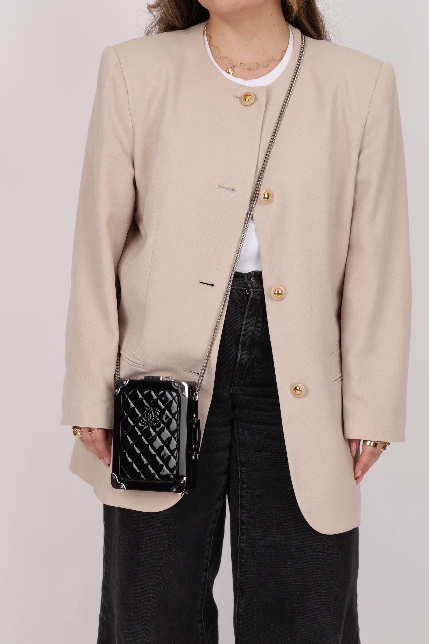 Rare Chanel 2016 Evening in the Air Trolley Plexiglass & Patent Minaudiere - FashioNica