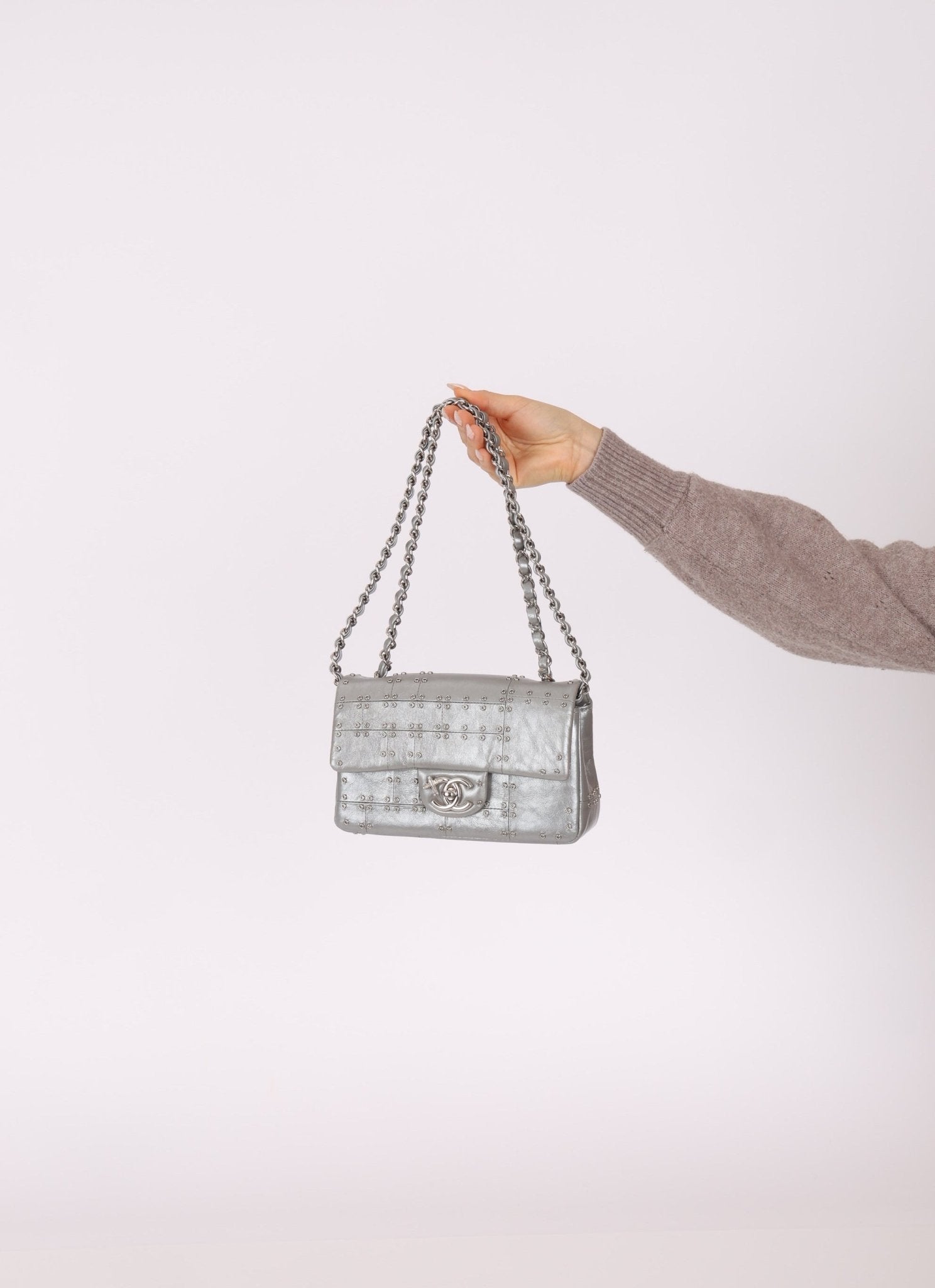 Rare Chanel 2016 Glazed Calfskin Grommet Airline Rectangular Mini Flap Bag - FashioNica