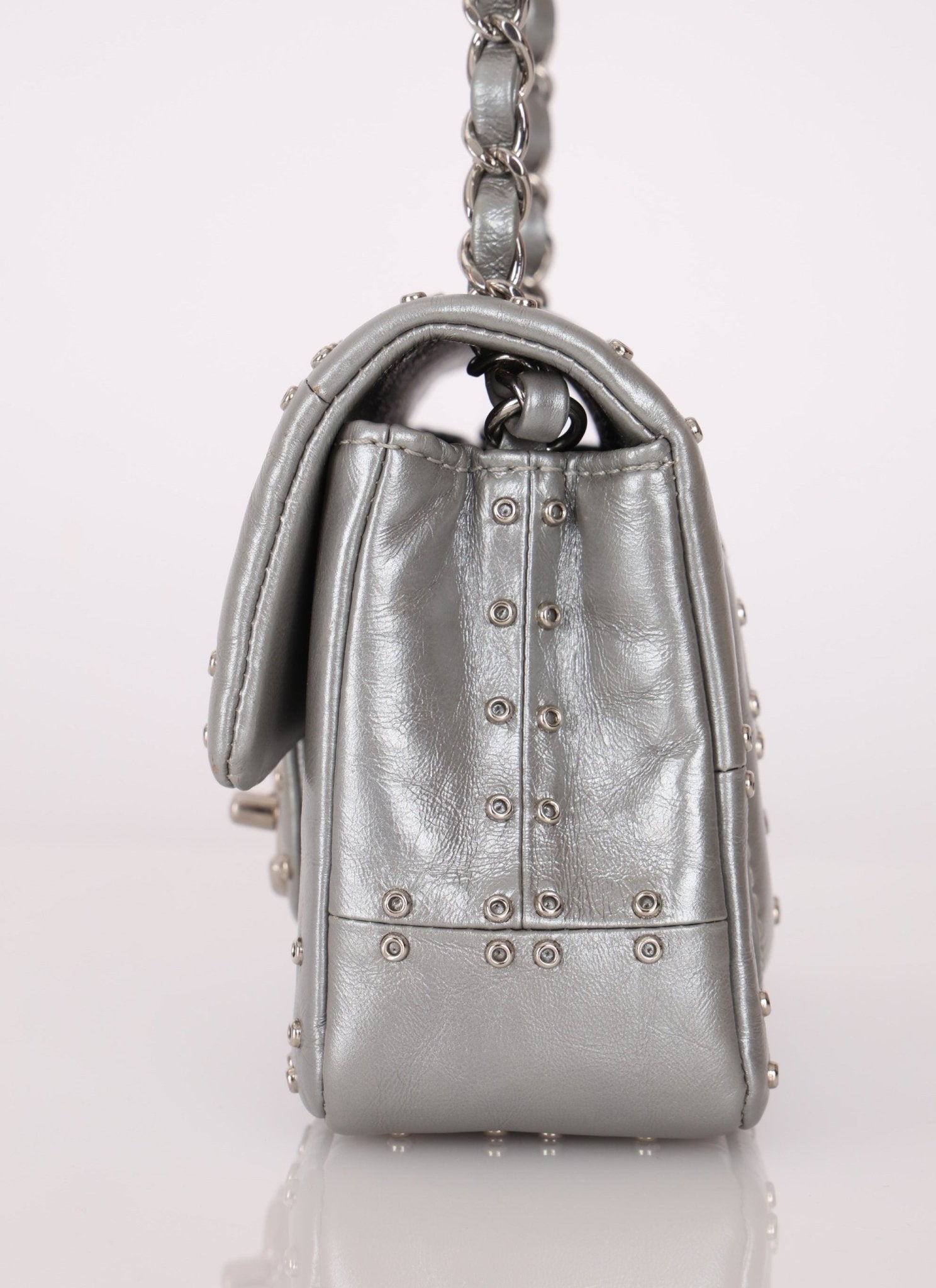 Rare Chanel 2016 Glazed Calfskin Grommet Airline Rectangular Mini Flap Bag - FashioNica