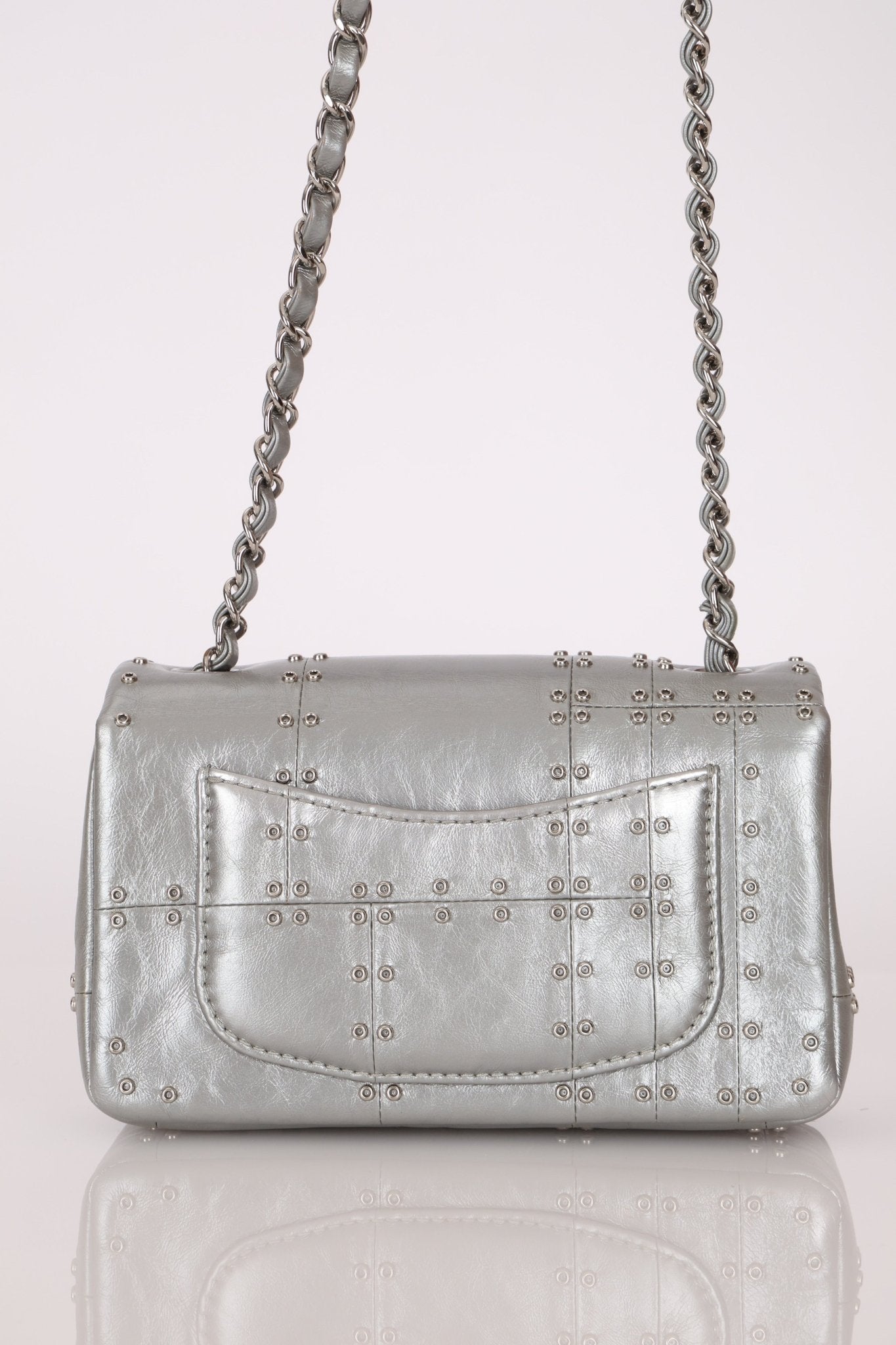 Rare Chanel 2016 Glazed Calfskin Grommet Airline Rectangular Mini Flap Bag - FashioNica