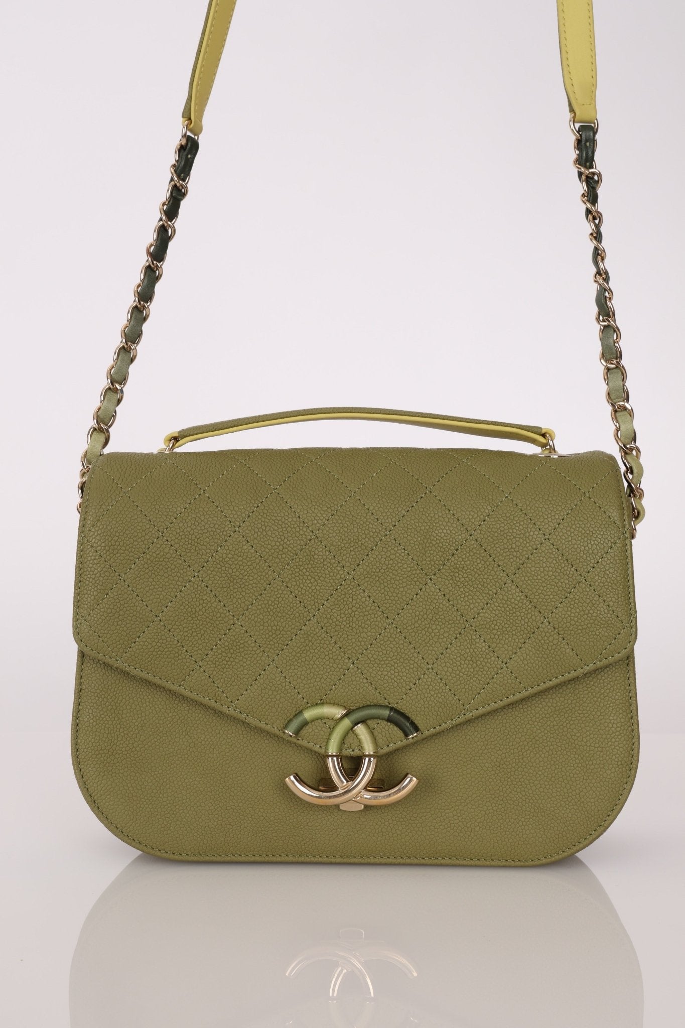 Rare Chanel 2017 Paris - Cuba Soft Caviar Medium Top Handle Flap - FashioNica