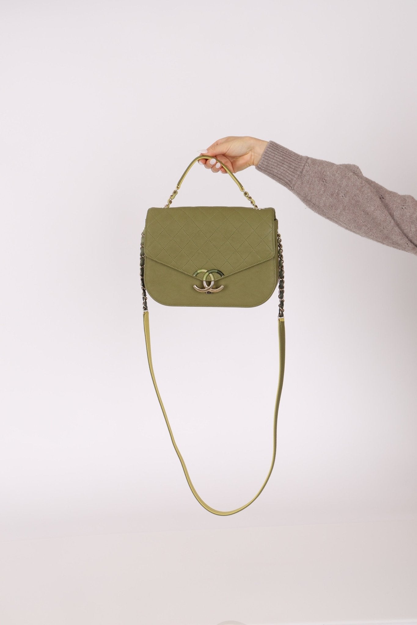 Rare Chanel 2017 Paris - Cuba Soft Caviar Medium Top Handle Flap - FashioNica