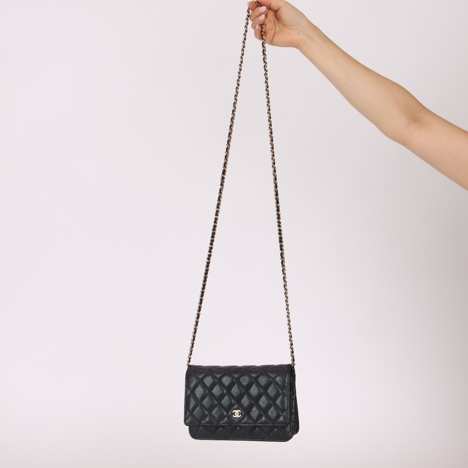 Rare Chanel 2019 Iridescent Caviar Wallet on Chain - FashioNica