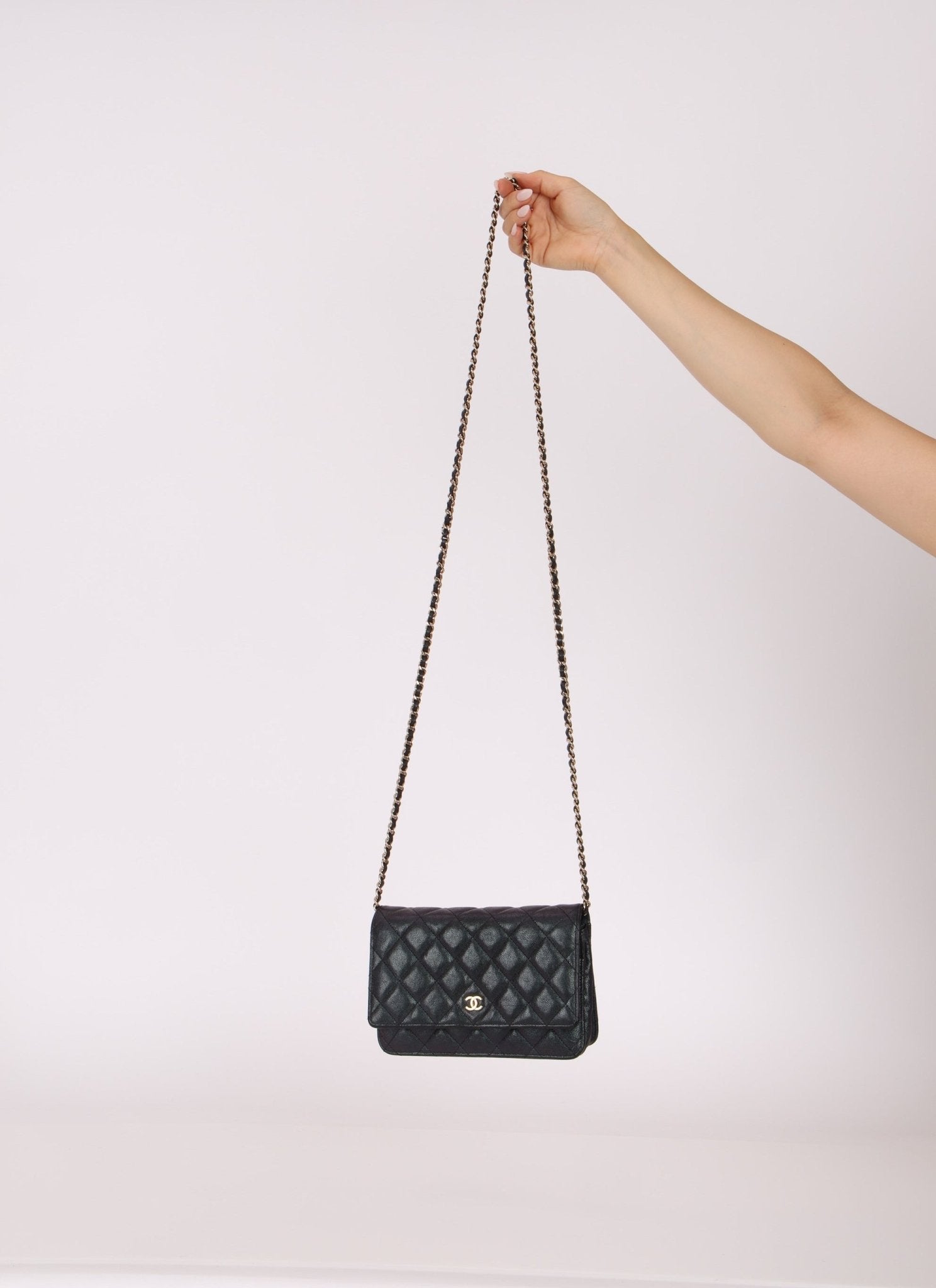 Rare Chanel 2019 Iridescent Caviar Wallet on Chain - FashioNica