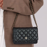Rare Chanel 2019 Iridescent Caviar Wallet on Chain - FashioNica