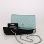Rare Chanel 2020 Tiffany Blue Chain Stitched Wallet on Chain - FashioNica