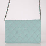 Rare Chanel 2020 Tiffany Blue Chain Stitched Wallet on Chain - FashioNica