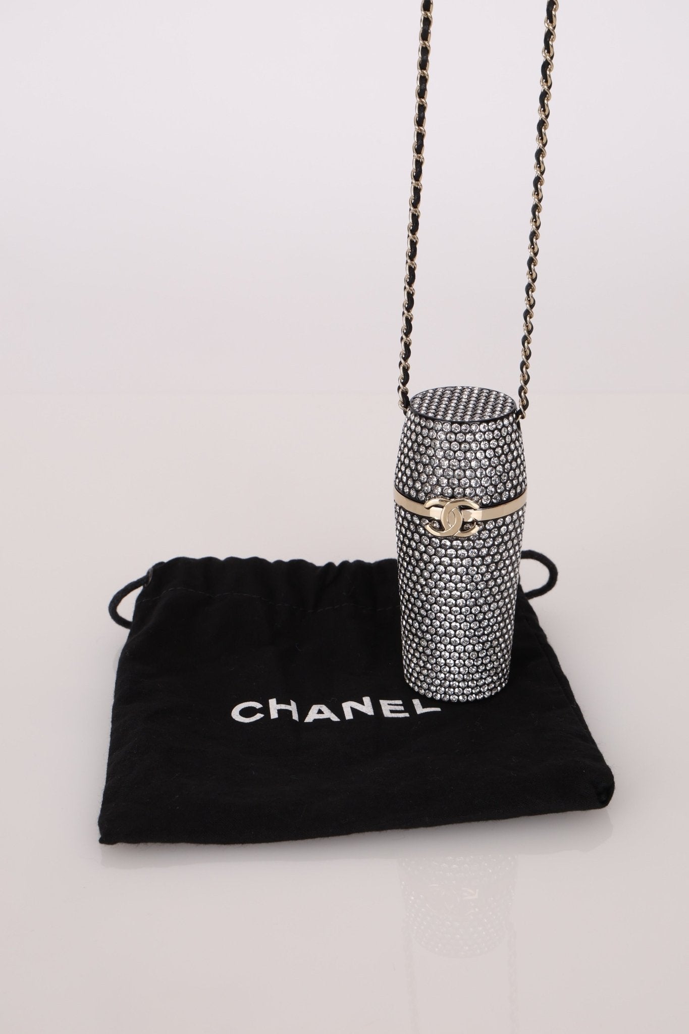 Rare Chanel 2021 Runway Strauss Lipstick Holder w/ Chain - FashioNica
