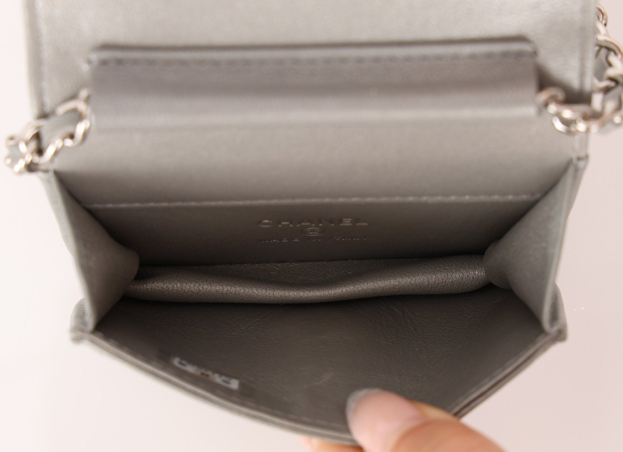 Rare Chanel 2022 Satin Silver Studded & Crystal Belt Bag - FashioNica