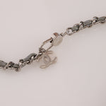 Rare Chanel 2022 Satin Silver Studded & Crystal Belt Bag - FashioNica